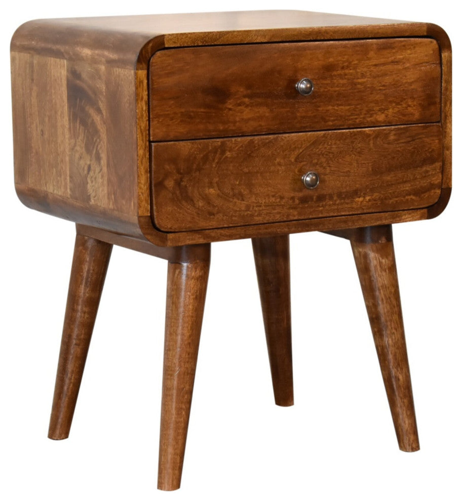 Curved Chestnut Nightstand
