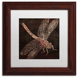 Color Bakery 'Dragonfly' Art, Wood Frame, White Matte, 11"x11"