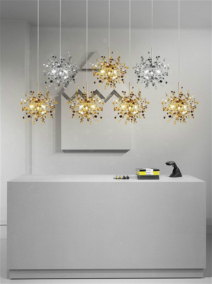 MIRODEMIÂ® Villeneuve-d'Entraunes | Nordic Chandelier in a Modern Style, Golden, 4 Heads, Neutral Light