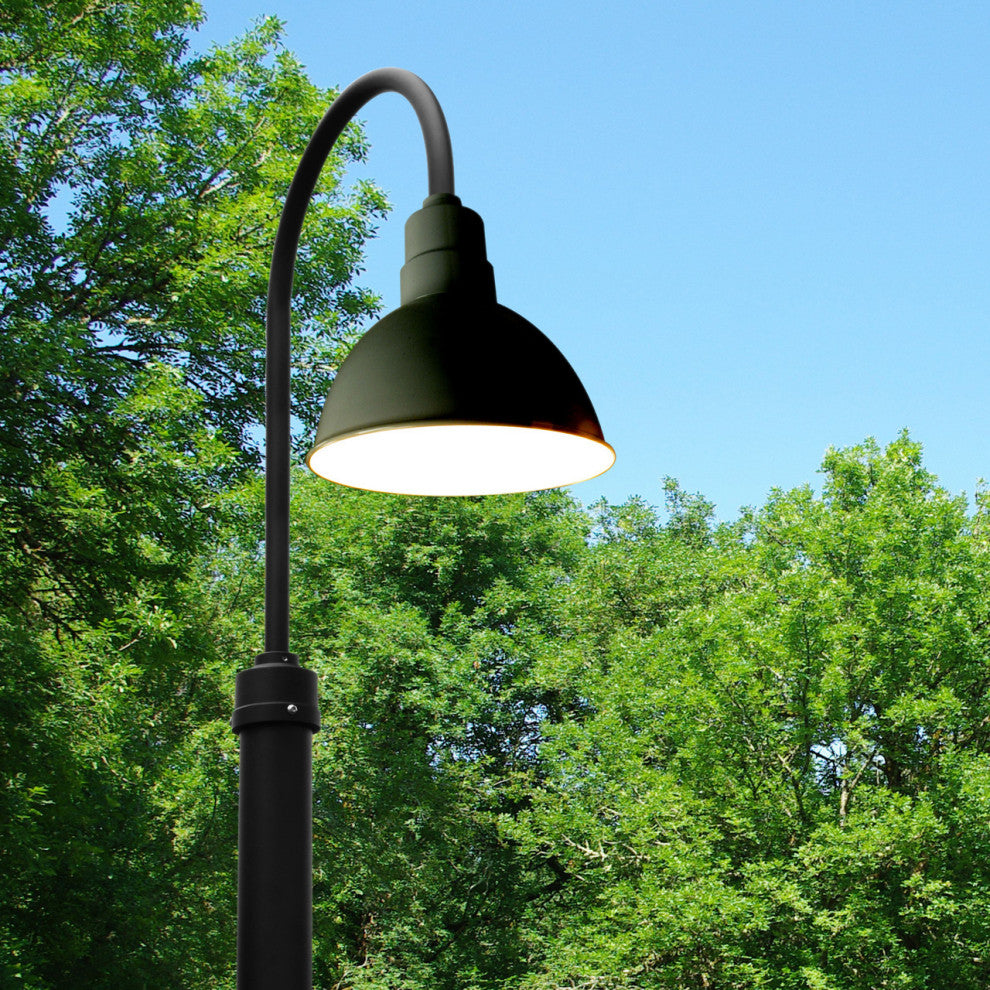 Cocoweb 12" Blackspot LED Street Light in Black With Black 8' Tall Post
