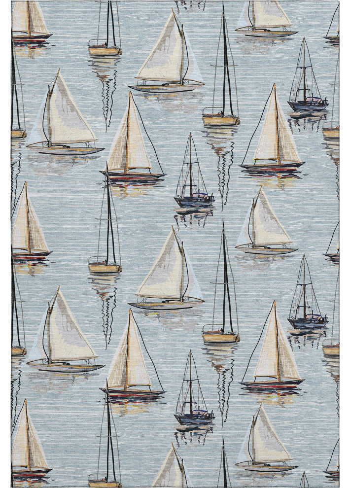 Addison Premium Washable Mayfield AMF153 Blue 9' x 12' Rug