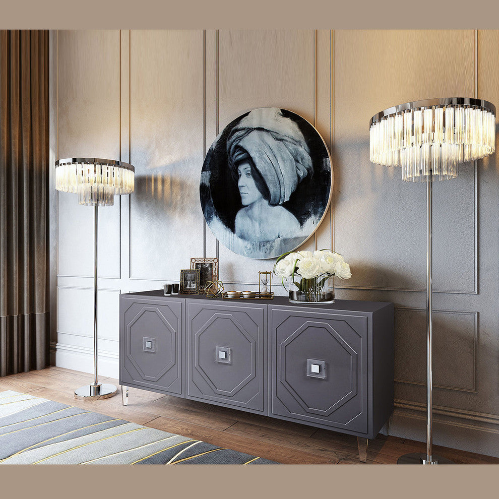 Andros Grey Lacquer Buffet - Grey