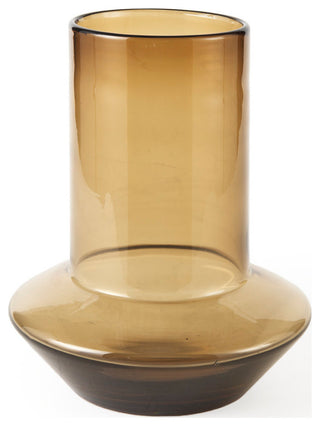 Amrita Gold And Brown Glass Vase, 10"