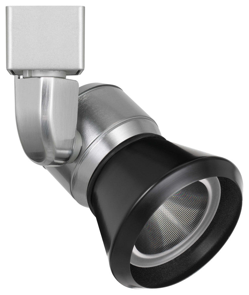 Integrated Dimmable LED Track Head, Black Metal Shade, Silver Base