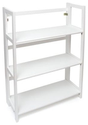Lipper 3-Shelf Folding Bookcase, White Finish