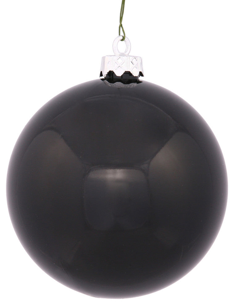10" Black Shiny Ball Uv Drilled Cap