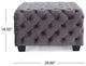 GDF Studio Provence Tufted New Velvet Fabric Ottoman Pouf, Gray