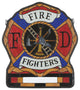 Meyda Lighting 19000 20"Wx23"H Fireman's Shield Stained Glass Window