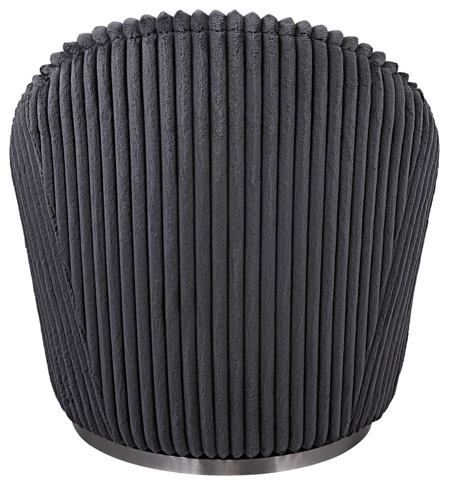 Uttermost Crue Gray Fabric Swivel Chair