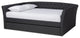 Qintal Upholstered Full Size Daybed With Roll-Out Trundle Bed, Dark Gray