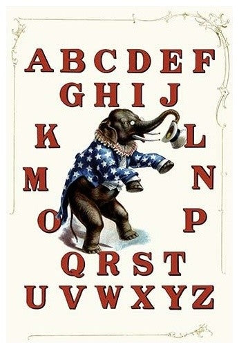 Republican Party Alphabet- Gallery Wrapped Canvas Art 28" x 42"