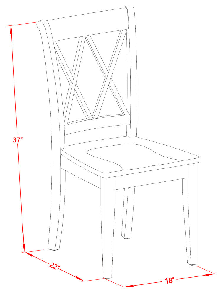 Clarksville Double X-Back Chairs, Mahoganyh Finish, Set of 2