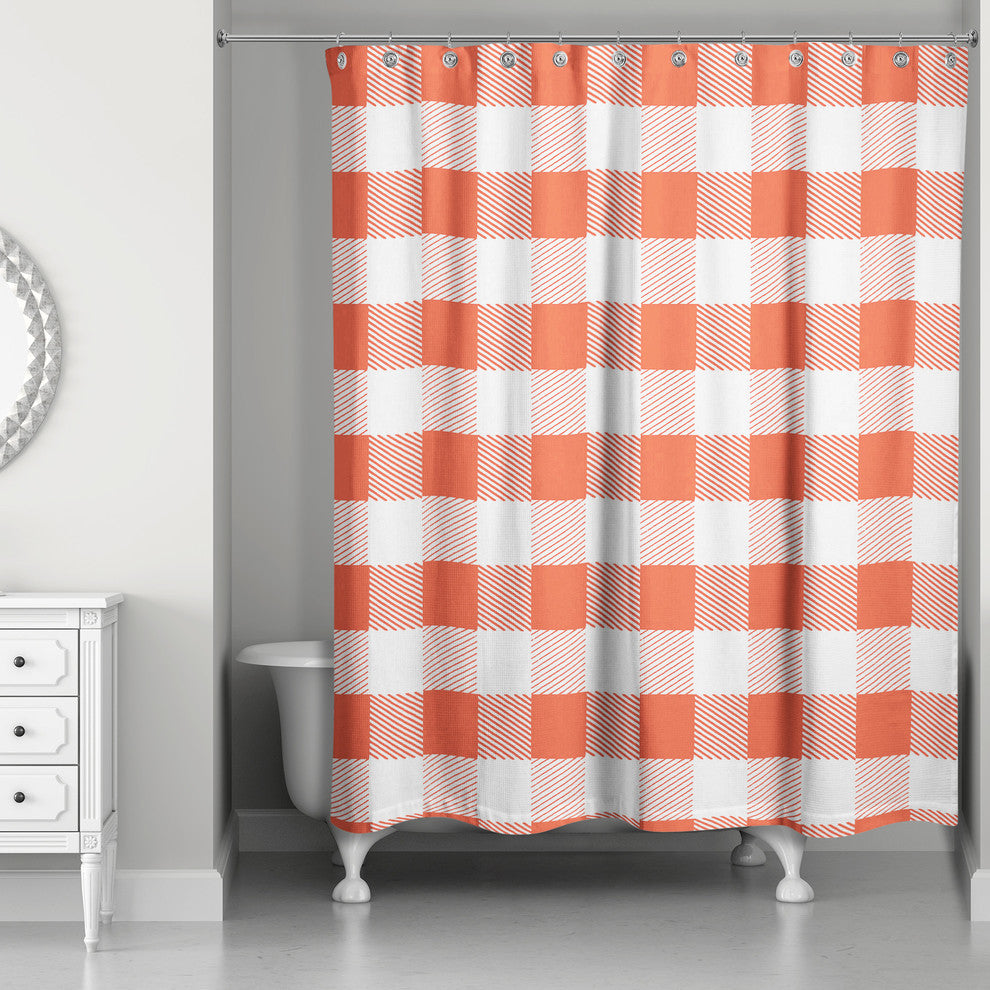 Red Buffalo Check Plaid Shower Curtain