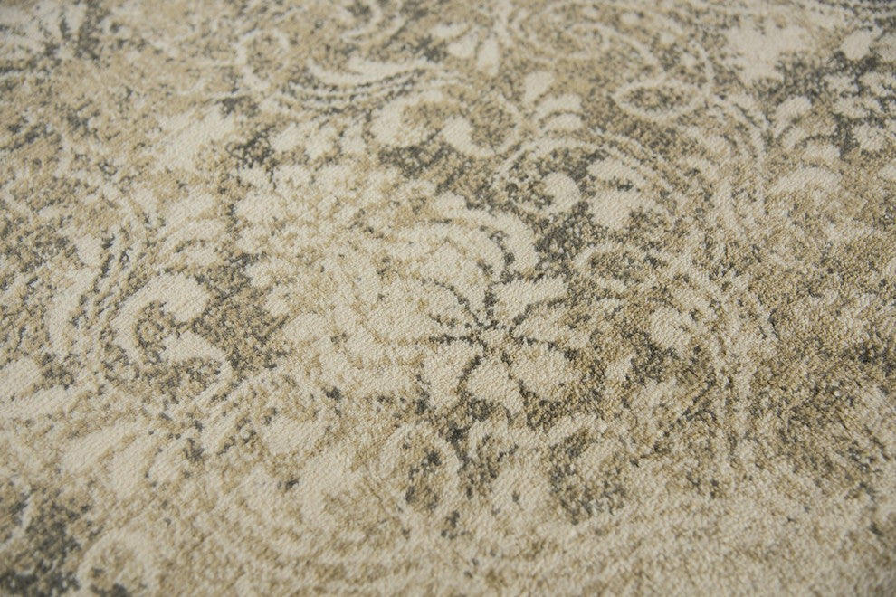 Rizzy Home Gossamer GS6800 Beige Damask Area Rug, Rectangular 5'x8'