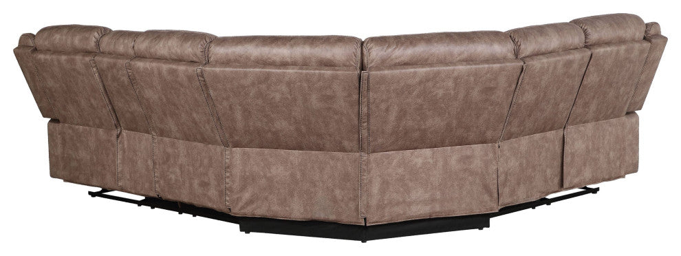 ACME Dollum Sectional Sofa, 2-Tone Chocolate Velvet