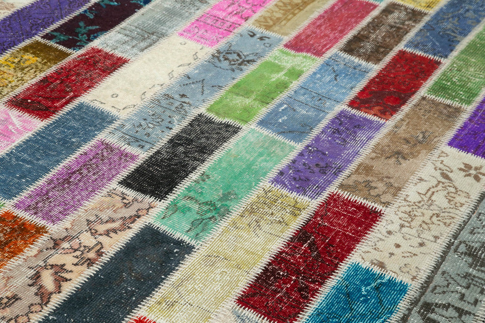 Rug N Carpet - Handmade Oriental 6' 7" x 10' 1" Decorative Patchwork Area Rug