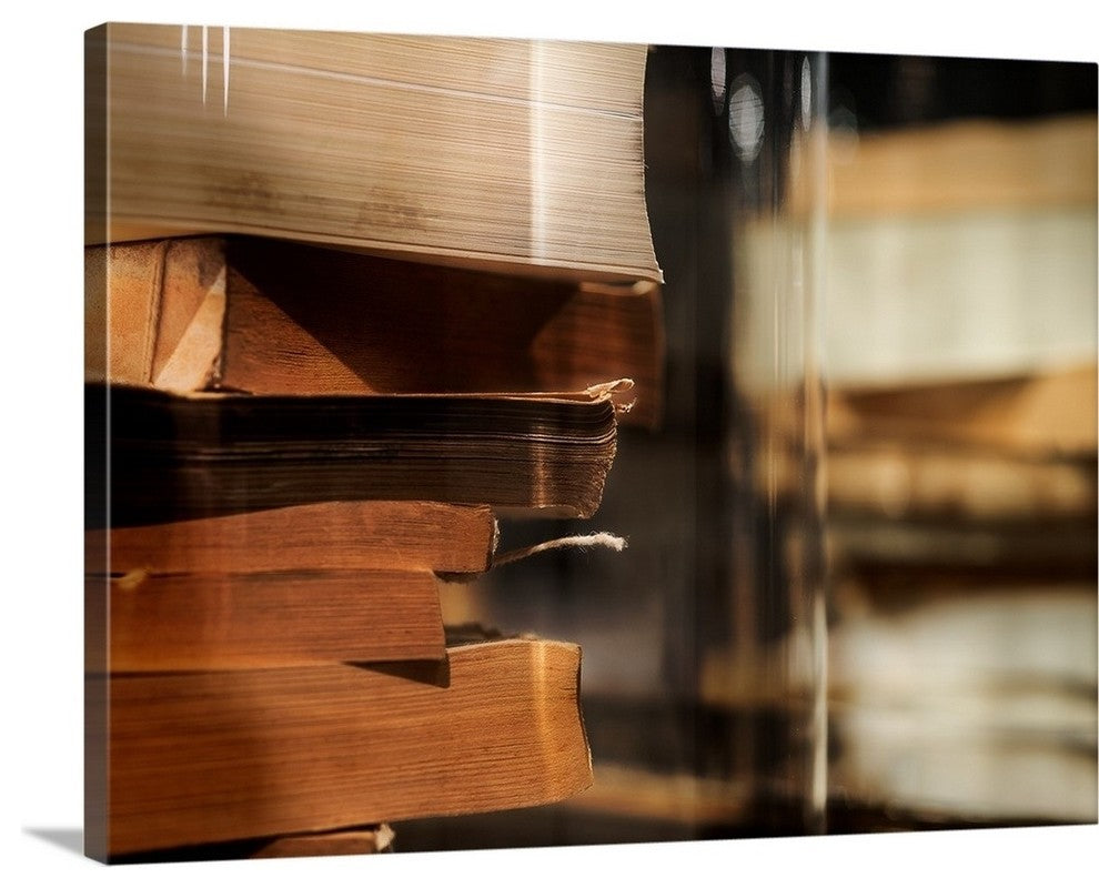 "Books Under Glass" Wrapped Canvas Art Print, 16"x12"x1.5"
