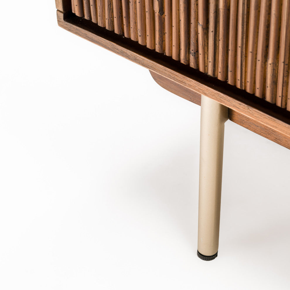 Studio London Arben Sideboard with Drawers Acacia Wood and Rattan Storage