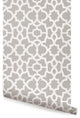 Trellis Peel and Stick Vinyl Wallpaper, Warm Gray, 24"w X 60"h