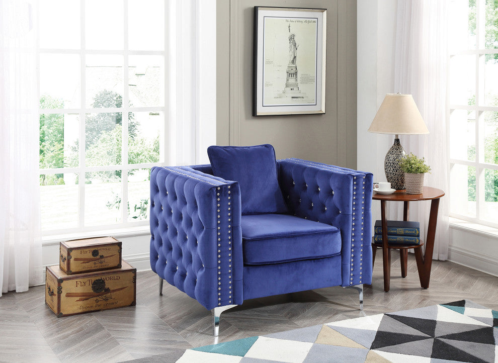 Paige Accent Chair, Blue