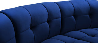 Limitless Velvet Upholstered 9-Piece Modular Sectional, Navy