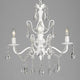 Wrought Iron and Crystal 4-Light White Chandelier 14"x15" Pendant