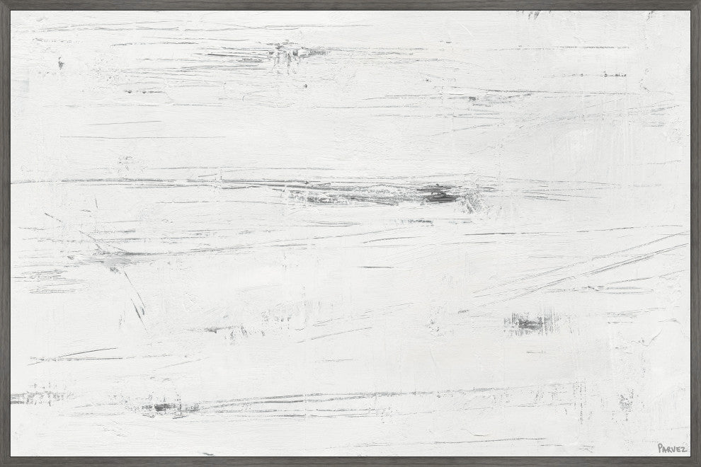 "Light Snow" Floater Framed Painting Print on Canvas, 24x16