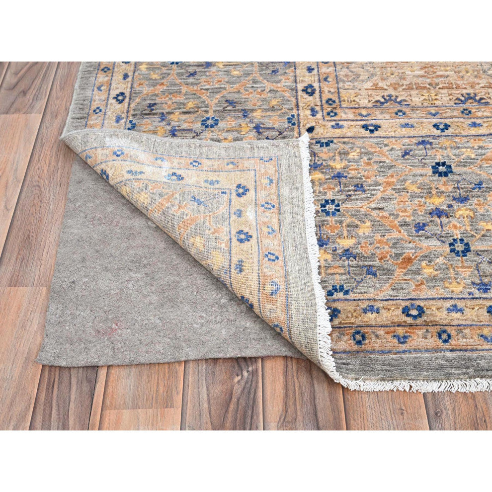 Almond Brown Mamluk Design 200 KPSI Soft Wool Hand Knotted Rug 9'10"x13'10"