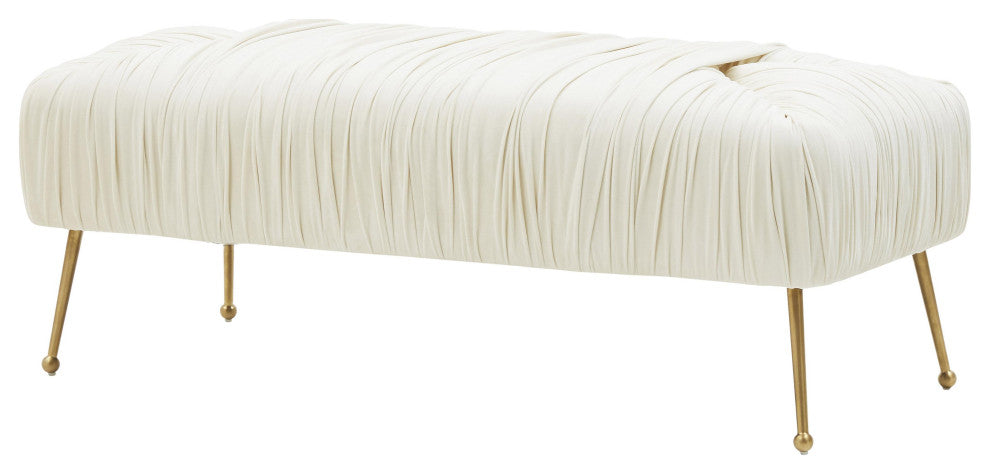 Jessica Cream Velvet Bench