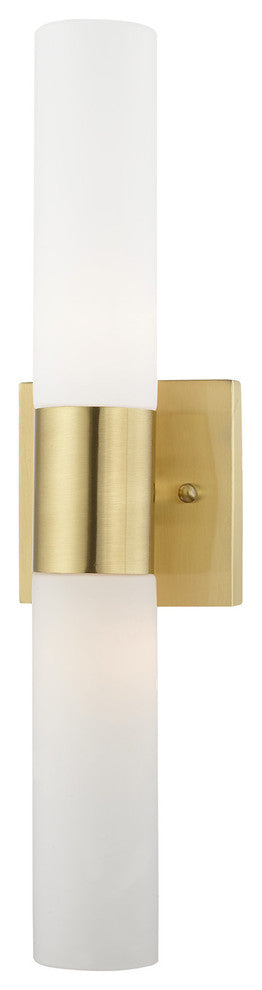Livex Lighting Aero 2-Light ADA Bath Vanity Wall Light, Satin Brass