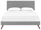 Modway Josie Queen Fabric Platform Bed With Round Splayed Legs, Light Gray