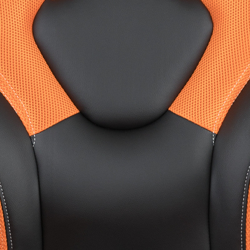 Gaming Desk and Orange/Black Racing Chair Set