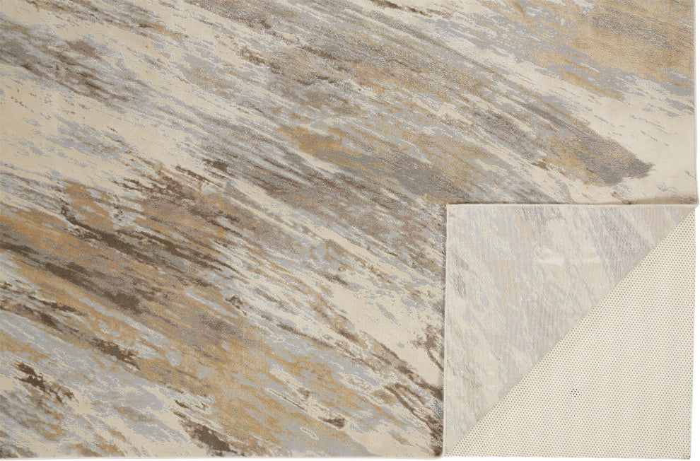 Weave & Wander Frida Rug, Beige/Blue, 2'1"x3'