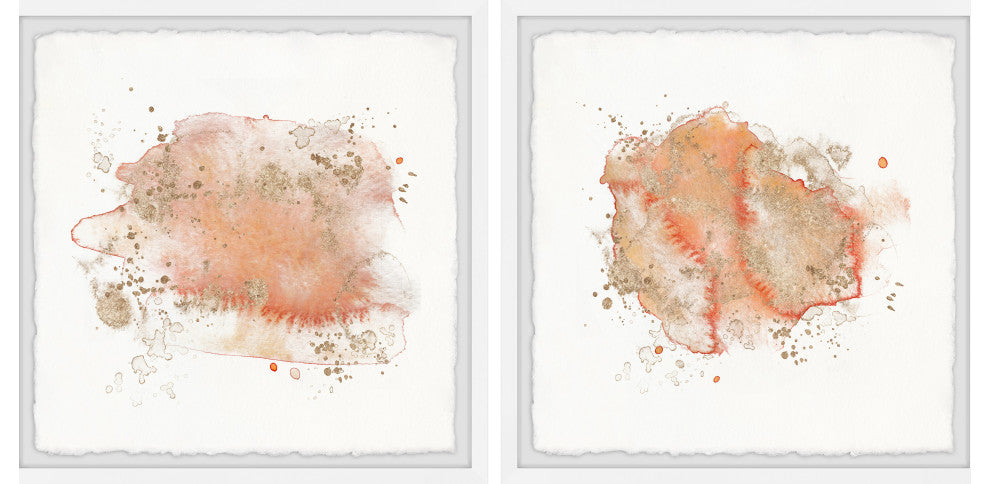 Orange Vision Diptych, 2-Piece Set, 32x32 Panels