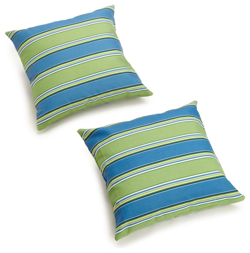 Blazing Needles 17" Knife Edge Throw Pillows, Set of 2, Haliwell Caribbean