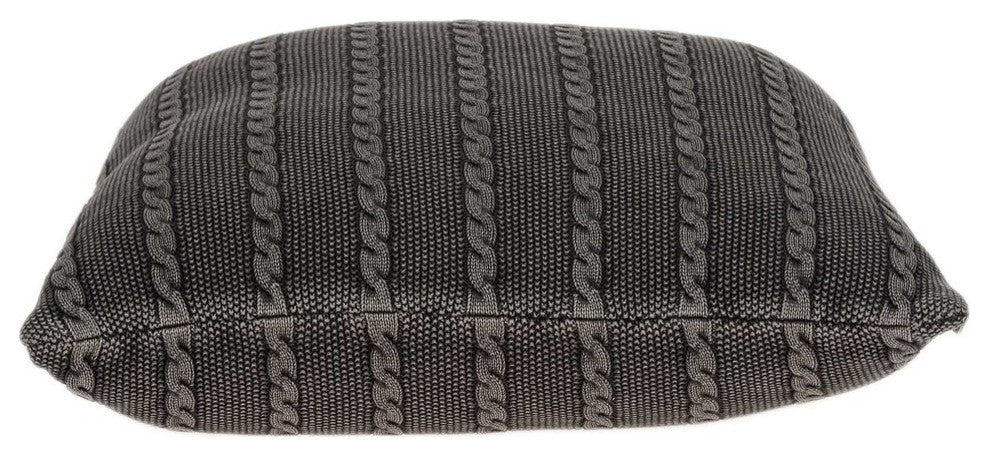 HomeRoots 18" x 5" x 18" Transitional Charcoal Pillow Cover With Poly Insert