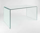 Creative Images International Glass Collection Bent Glass Office Desk, Clear