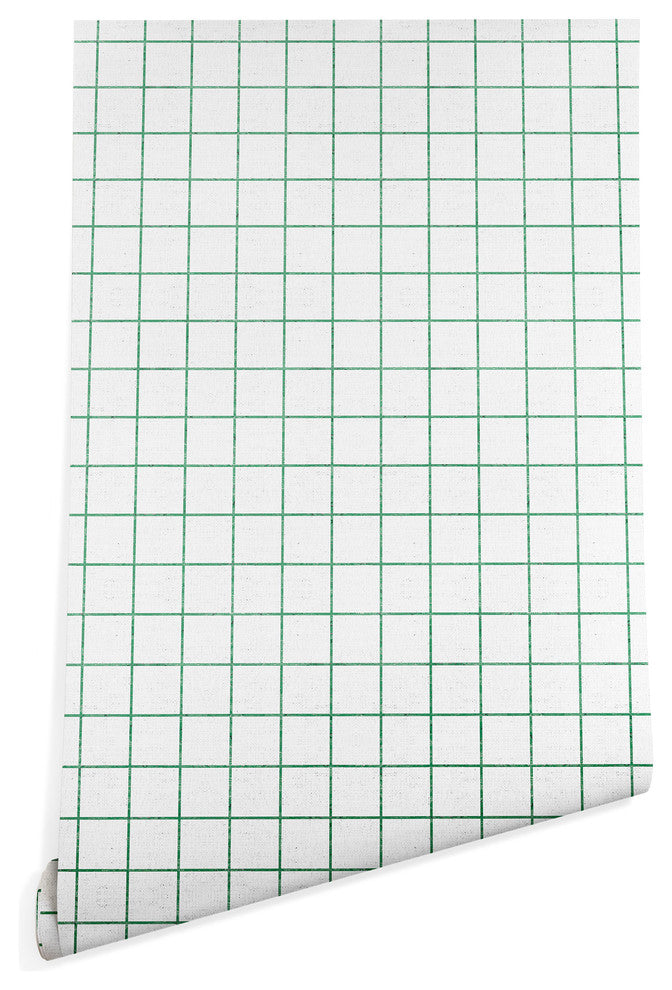 Deny Designs Holli Zollinger French Grid Emeral Wallpaper, Green, 2'x8'