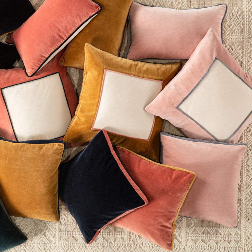 Jaipur Living Hendrix Border Down Throw Pillow, Blush, Down Fill