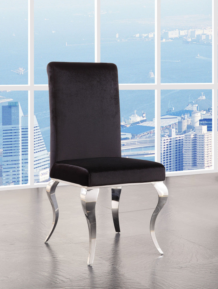 ACME Fabiola Side Chair, Set of 2, Fabric/Stainless Steel