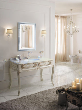 Led Lighted 24 Inch X 36 Inch Bathroom Satin Silver Framed Mirror