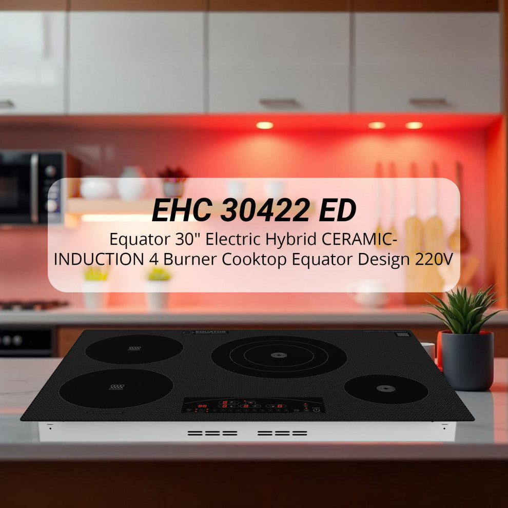 30" Electric Ceramic-Induction 4 Burner Cooktop