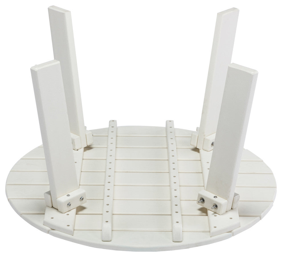 32''D Patio Outdoor Round Coffee Tables, Adirondack Table, White