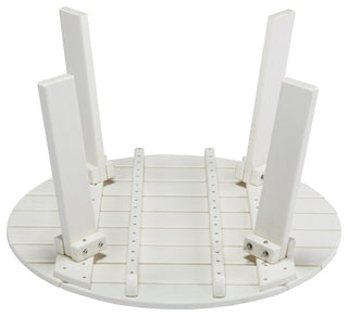 32''D Patio Outdoor Round Coffee Tables, Adirondack Table, White