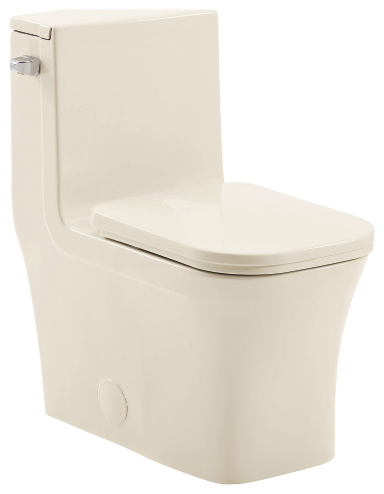 Concorde One Piece Square Left Side Flush Handle Toilet 1.28 gpf in Bisque