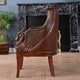 Mahogany Swan Arm Chair With Leather