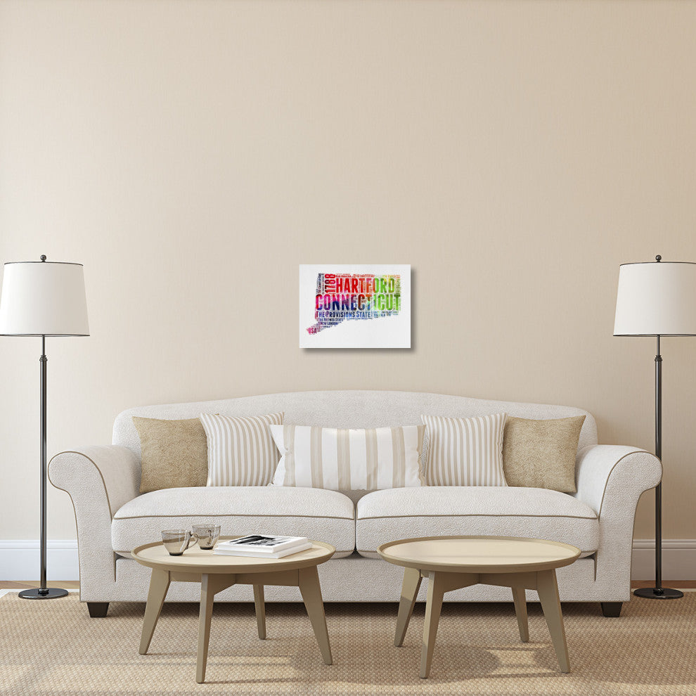 "Connecticut Watercolor Word Cloud" Fine Art Print