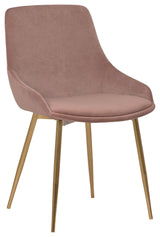 Heidi Velvet Dining Accent Chair, Blush Pink