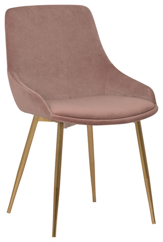 Heidi Velvet Dining Accent Chair, Blush Pink