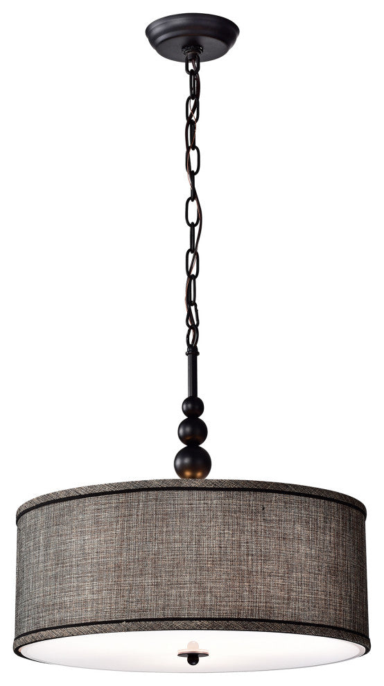 WAREHOUSE OF TIFFANY'S IMP01 Penelope 17.7 in. 3-Light Indoor Black Finish
